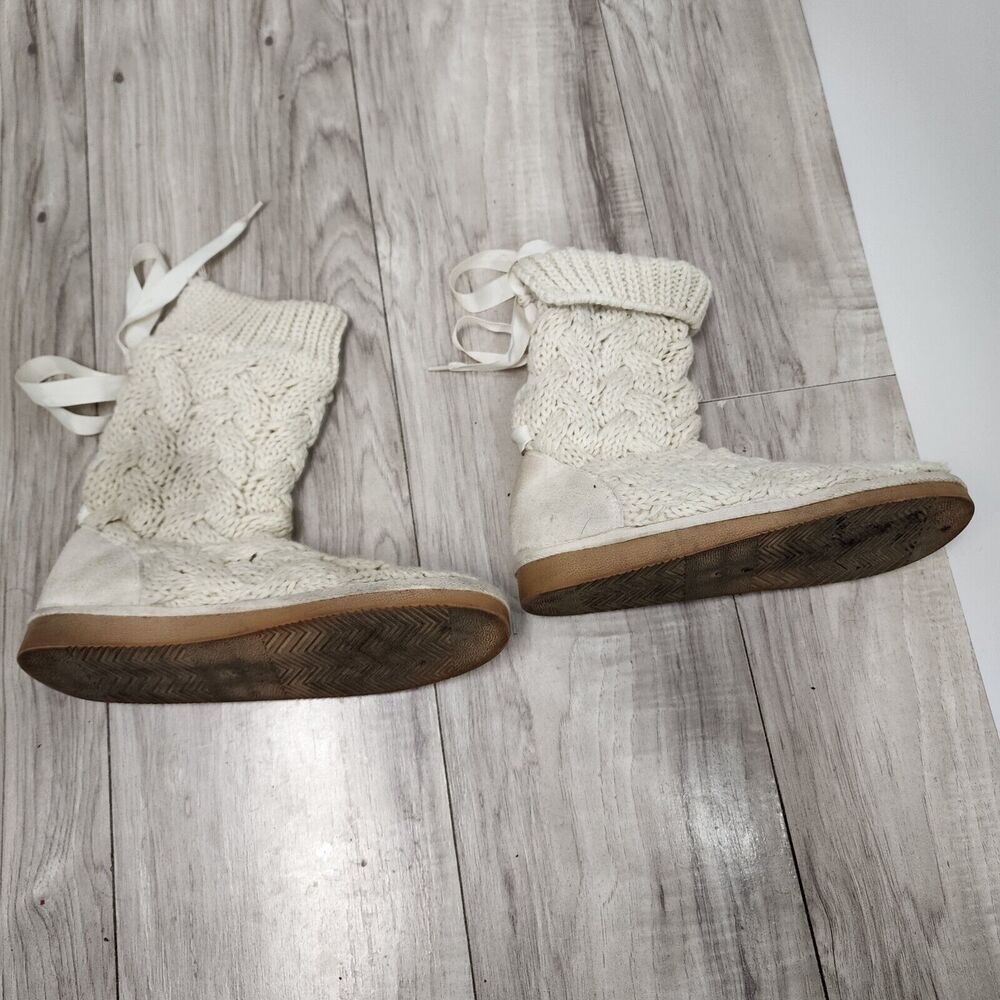 ComfortView Knit Boots Beige Woman's Size L (8-9)